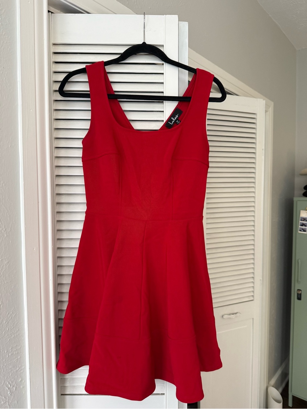 Lulu's Red Scoop Neck Fit & Flare Mini Dress